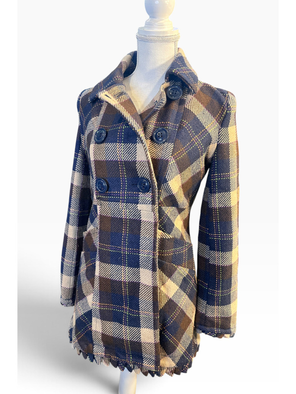 Tulle Plaid Coat - Size XS